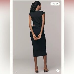 By Anthropologie Sleeveless Cutout Knit Midi Dress
